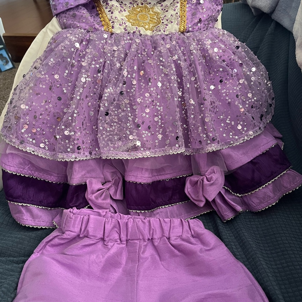 Elegant Purple Sequin Kids Formal Dress